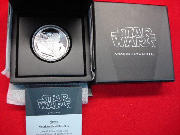 2021 NIUE Anakin Skywalker Proof Silver Coin .999 Fine - Star Wars Collectible