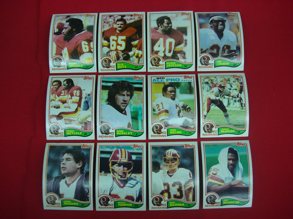 1982 Topps Washington Redskins Football Cards (Lot of 12) - Excellent to Mint Condition