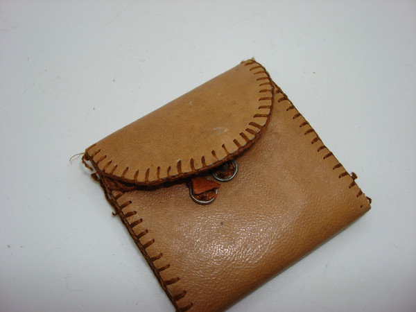 Vintage Leather Pocket Reliquary with Sacred Heart & Religious Medal - 1928