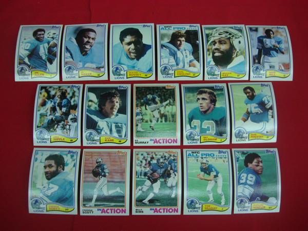 1982 Topps Detroit Lions Football Card Lot (16 Cards) - EX-MT or Better