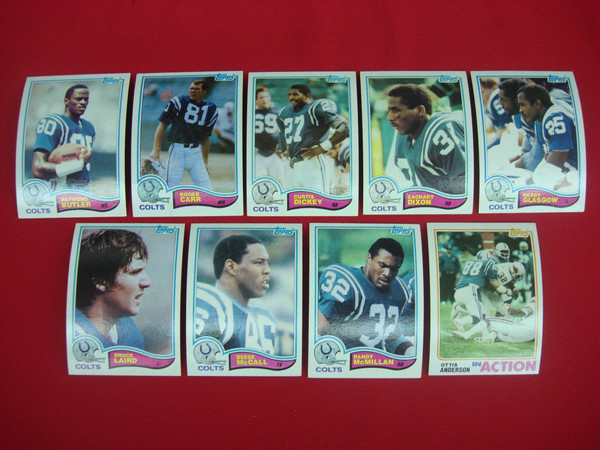 1982 Topps Baltimore Colts Football Card Lot (9 Cards) - EX-MT Condition