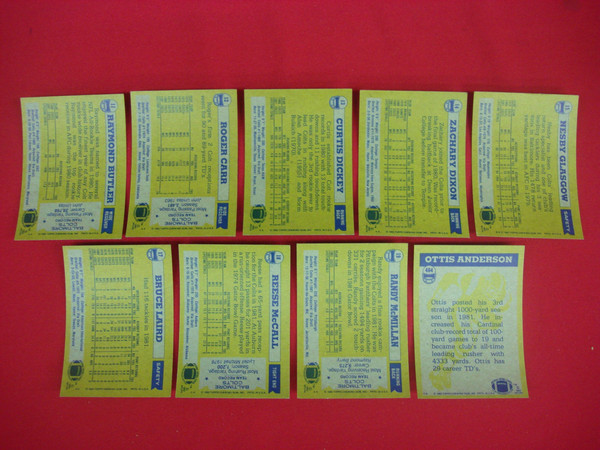 1982 Topps Baltimore Colts Football Card Lot (9 Cards) - EX-MT Condition