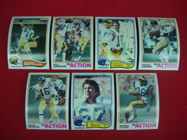 1982 Topps San Diego Chargers Football Card Lot (7 Cards) - EX-MT Condition