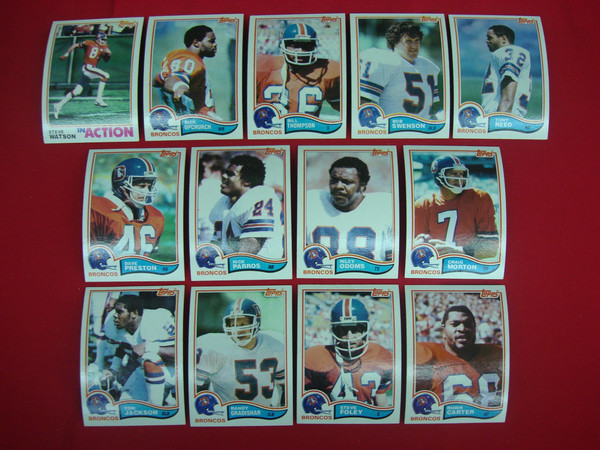 Vintage 1982 Topps Denver Broncos Football Card Lot (13 Cards) - Excellent Condition
