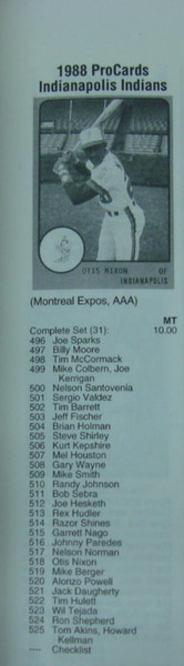 1988 Indianapolis Indians ProCards Team Set | Randy Johnson, AAA Champs!