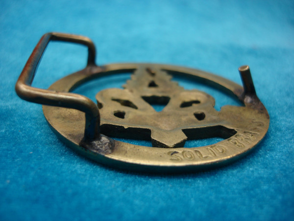 Vintage Solid Brass Sextant Belt Buckle - Pre-Owned, Excellent Condition