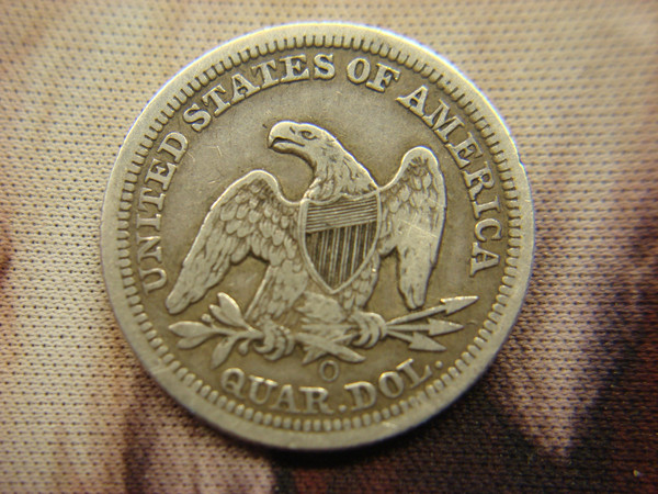 1854-O Seated Liberty Quarter Variety III - Arrows & No Rays (Circulated)