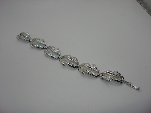 Vintage 1960s Claudette Silver Tone Metal Bracelet | Estate Find - 6.5 inches
