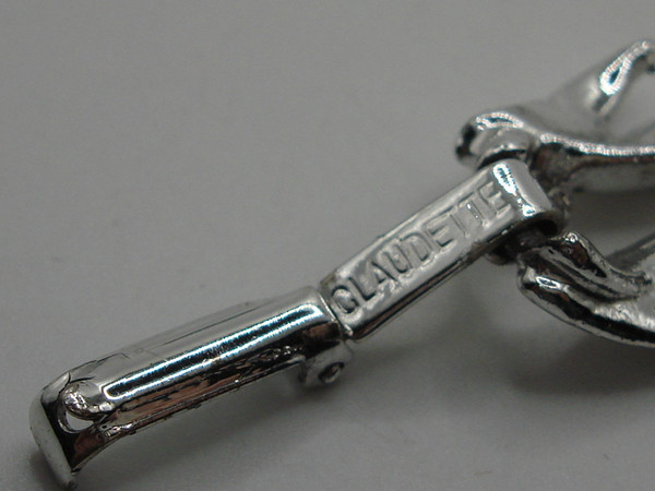 Vintage 1960s Claudette Silver Tone Metal Bracelet | Estate Find - 6.5 inches