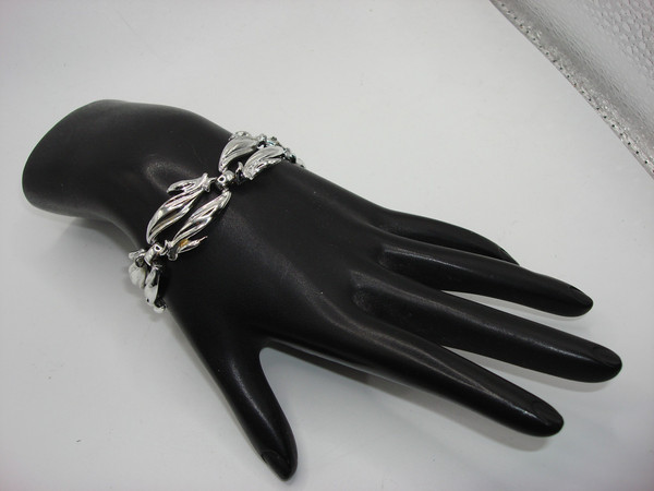 Vintage 1960s Claudette Silver Tone Metal Bracelet | Estate Find - 6.5 inches