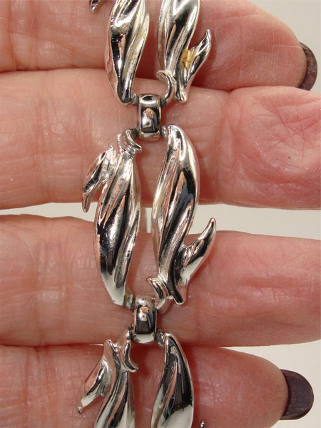 Vintage 1960s Claudette Silver Tone Metal Bracelet | Estate Find - 6.5 inches