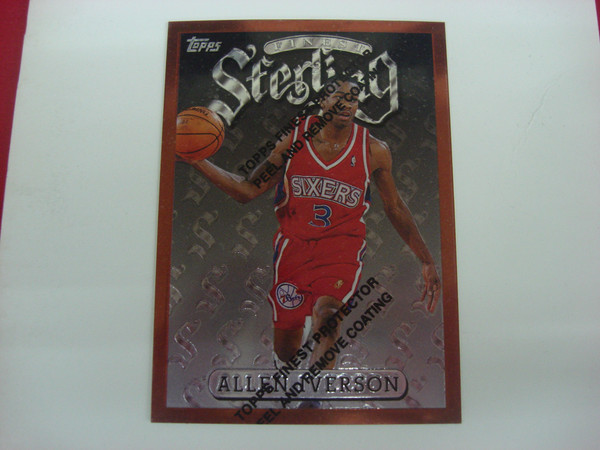 Allen Iverson Rookie Card 1996-97 Topps Finest Sterling #240 RC - Protective Coating