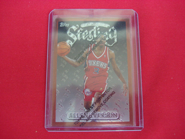 Allen Iverson Rookie Card 1996-97 Topps Finest Sterling #240 RC - Protective Coating