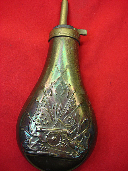 Vintage Copper & Brass Powder Flask - Italian Made, 30gn Capacity