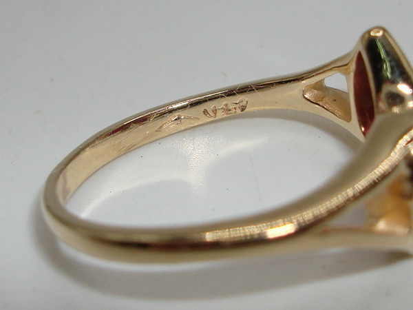 Unique 14K Gold Ruby & Diamond Accent Ring (Size 6) - Vintage Sparkle