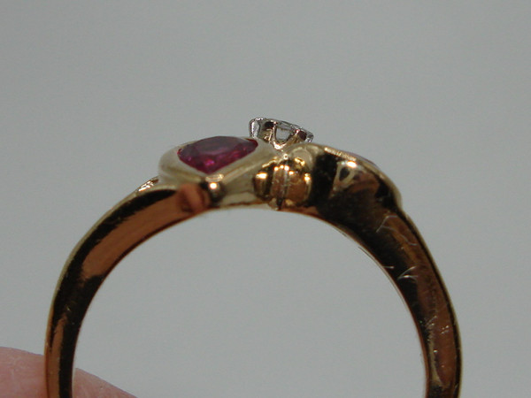 Unique 14K Gold Ruby & Diamond Accent Ring (Size 6) - Vintage Sparkle