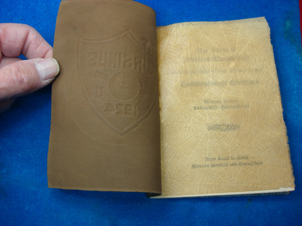 1924 Ursinus College Commencement Booklet - Vintage Leather Program (Pigskin, 54 Graduates)