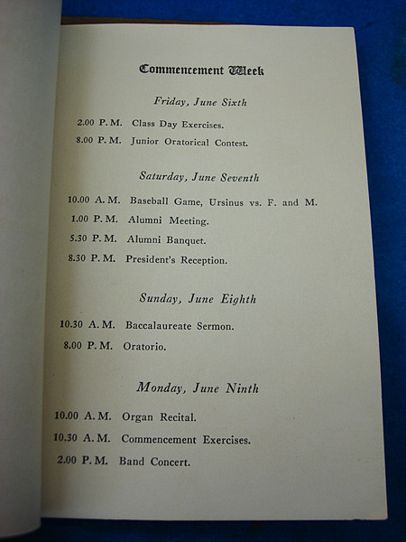 1924 Ursinus College Commencement Booklet - Vintage Leather Program (Pigskin, 54 Graduates)
