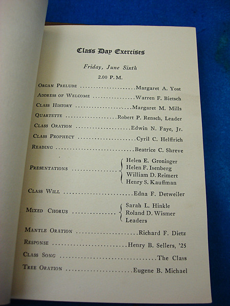 1924 Ursinus College Commencement Booklet - Vintage Leather Program (Pigskin, 54 Graduates)