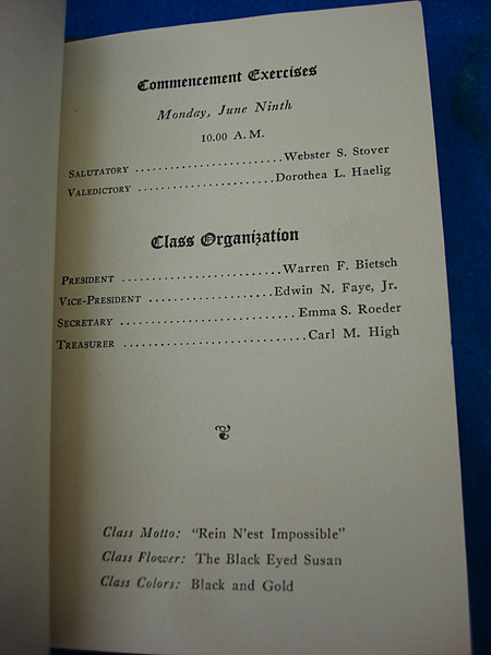 1924 Ursinus College Commencement Booklet - Vintage Leather Program (Pigskin, 54 Graduates)