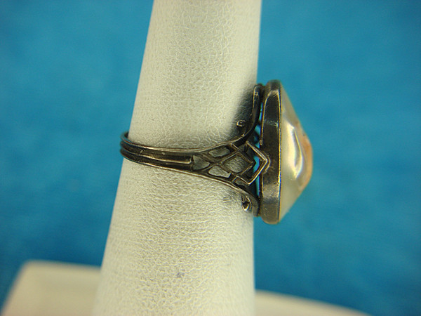 Vintage Sterling Silver Blister Pearl Ring - Size 4 3/4