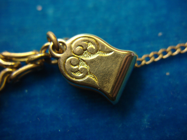 Antique Gold Filled Pocket Watch Fob & Chain - Patented Design, Excellent Condition