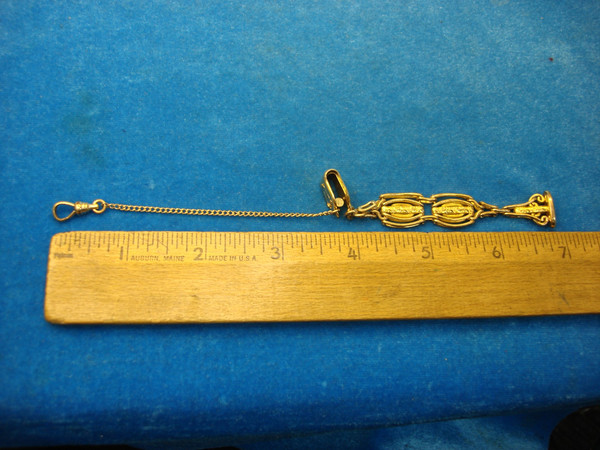 Antique Gold Filled Pocket Watch Fob & Chain - Patented Design, Excellent Condition