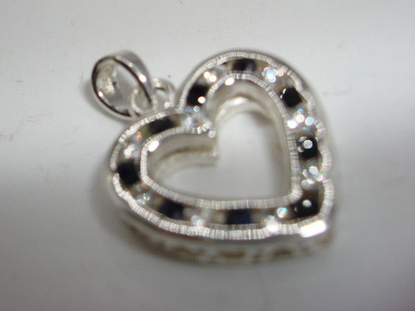 Sterling Silver Reversible Topaz & Quartz Heart Pendant | 925
