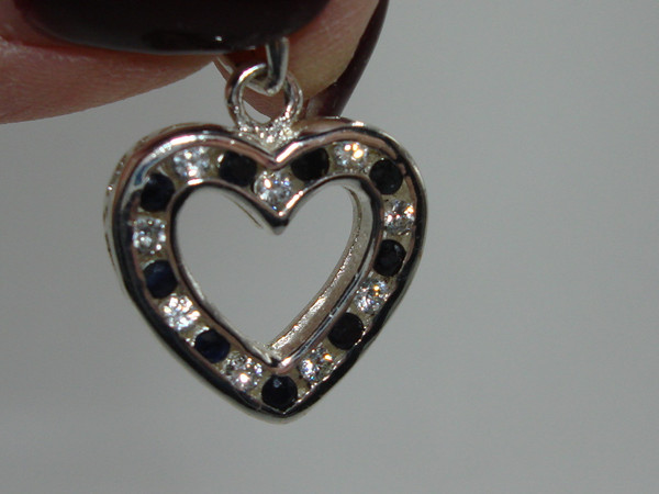 Sterling Silver Reversible Topaz & Quartz Heart Pendant | 925