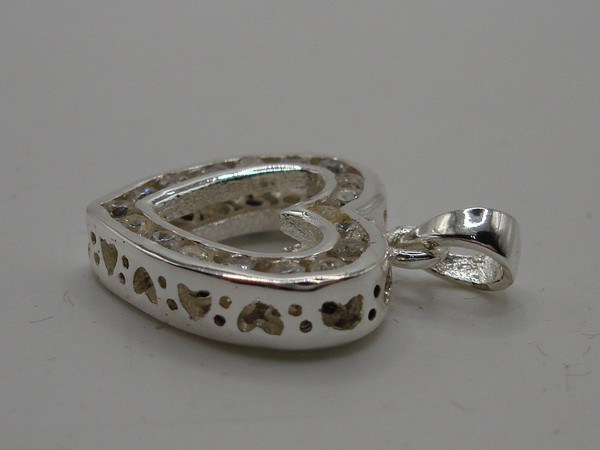 Sterling Silver Reversible Topaz & Quartz Heart Pendant | 925