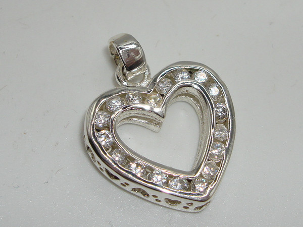 Sterling Silver Reversible Topaz & Quartz Heart Pendant | 925