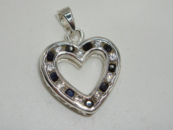Sterling Silver Reversible Topaz & Quartz Heart Pendant | 925