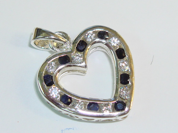 Sterling Silver Reversible Topaz & Quartz Heart Pendant | 925