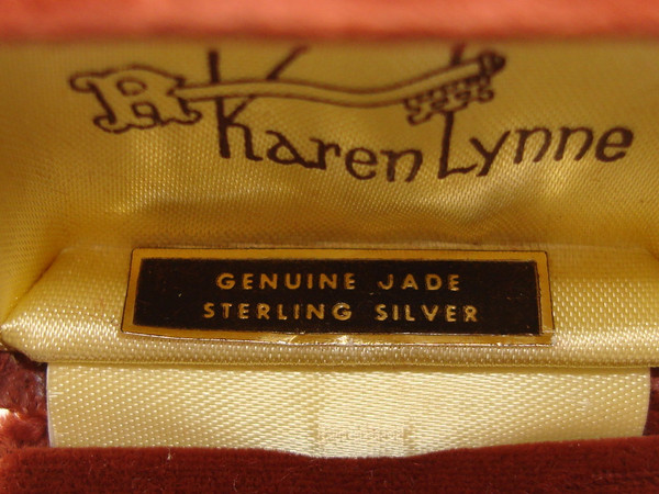 Vintage Karen Lynne Jade Vermeil Sterling Silver Earrings - Original Box