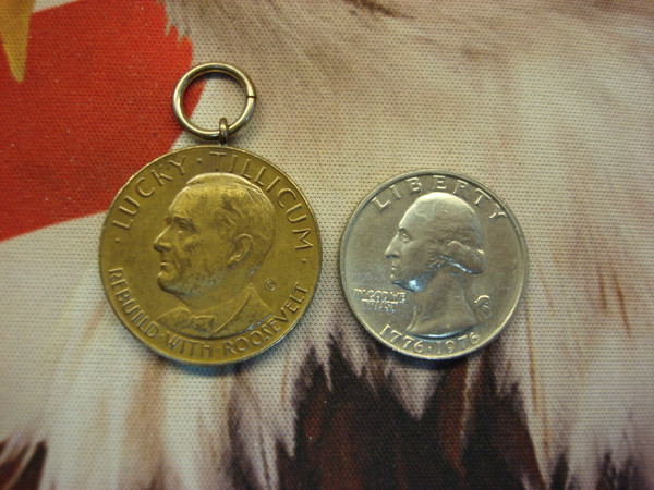 Vintage 1933 Franklin D. Roosevelt Bronze Medal - Lucky Tillikum Campaign
