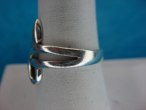 Pre-Owned Sterling Silver Ribbon Ring - Size 9, 3.9 Grams