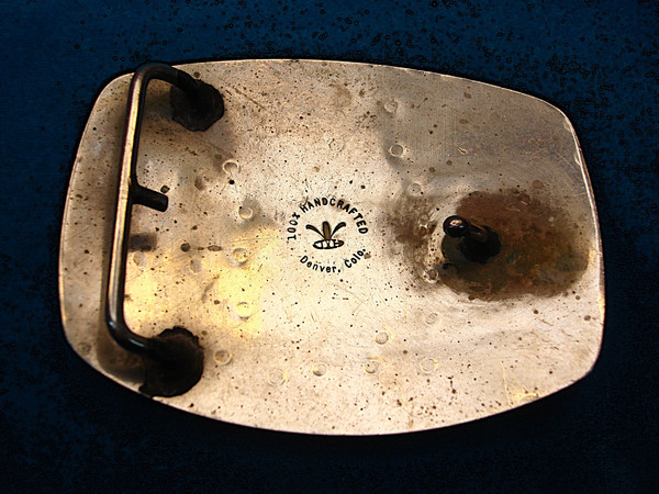 Vintage Johnson & Held Western Buckle with Egyptian/Peruvian King & Abalone Inlay