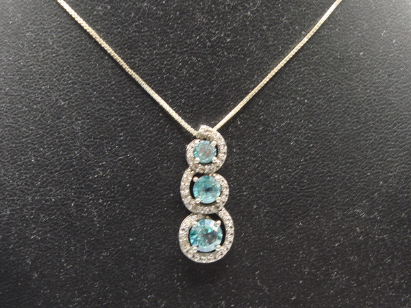 KAY Jewelers Sterling Silver Blue Topaz Pendant Necklace (1.25 CTW)