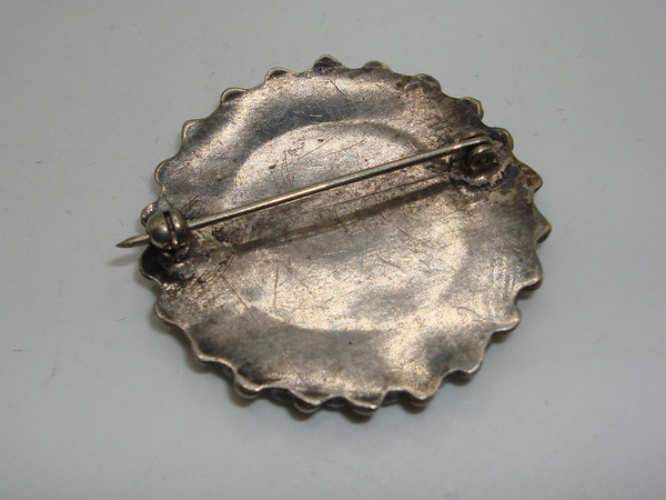 Vintage Zuni Turquoise Sterling Silver Brooch | Hand Cut Cabochons | Native American Jewelry