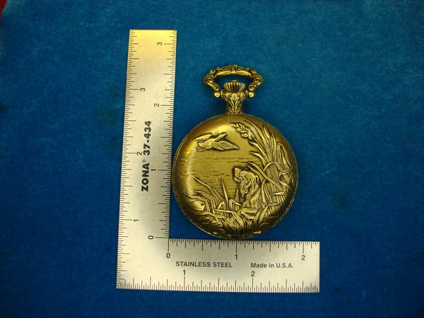Vintage Style Pocket Watch Set - Stem Wind & Quartz, Duck Hunting & Statue of Liberty Designs
