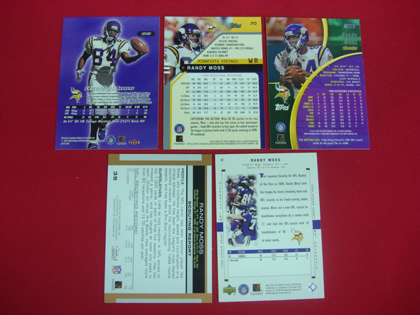 Randy Moss Minnesota Vikings Football Card Lot (5 Cards) -  Vintage & Rare Collectibles