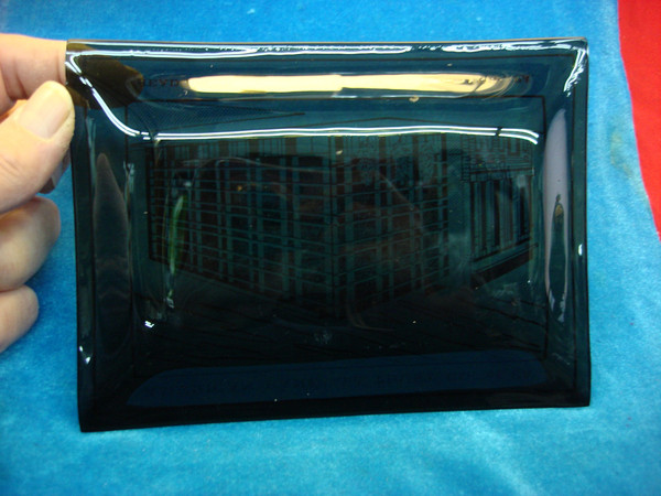 Vintage American Bank & Trust Co. Smoked Glass Tray - Reading, PA - Collectible Souvenir