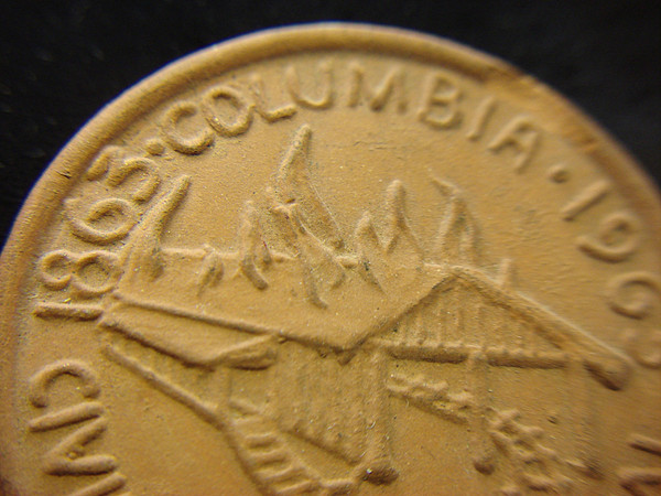 1863 Civil War Columbia PA Bridge Burning Commemorative Red Clay Token