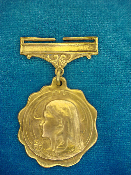 Vintage Gold-Tone Holy Name Society Badge - Lower Portion (Pin & Ribbon Missing)