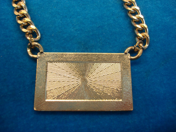 Heavy Gold Tone Necklace with Simulated AMEX Card & Diamonds - Statement Piece