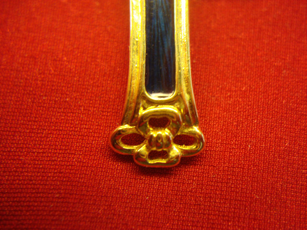 Limited Edition 1994 Gold Tone Cross Necklace w/Enamel & Pearl - 24