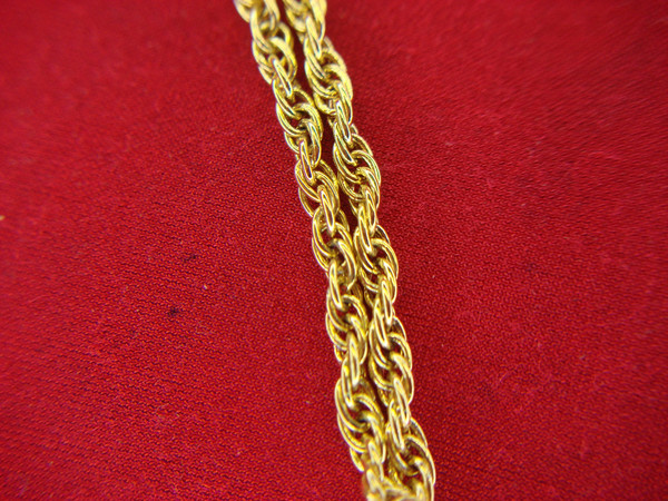 Limited Edition 1994 Gold Tone Cross Necklace w/Enamel & Pearl - 24