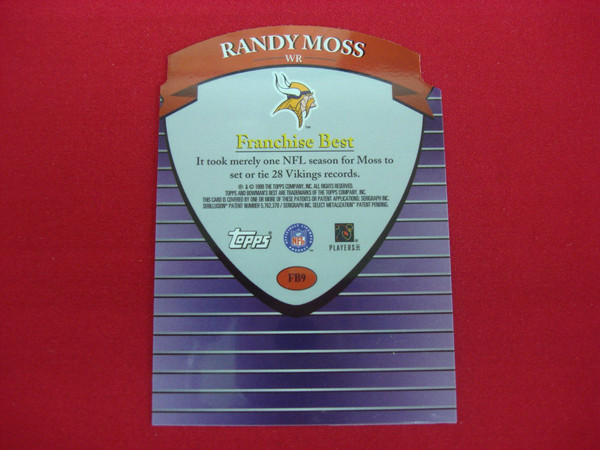 Randy Moss 1999 Bowman's Best Franchise Best Chrome Die-Cut #FB9 Football Card - Mint Condition
