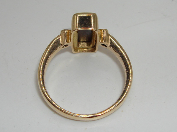 Fiery Australian Boulder Opal & Diamond Ring in 14K Gold (Size 6)