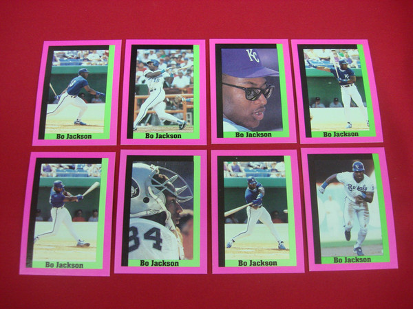 Bo Jackson Limited Edition Broder Type Baseball & Football Card Lot of 8 (Royals & Raiders)